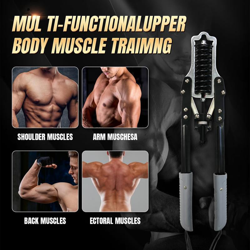 Adjustable Arm & Chest Resistance Trainer, Multi-Functional Arm & Chest Twister Trainer, Adjustable Spring/Hydraulic Resistance | Portable Detachable Strengthener for Equipment for Home Workout