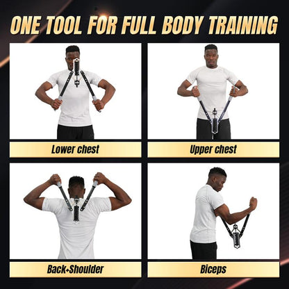 Adjustable Arm & Chest Resistance Trainer, Multi-Functional Arm & Chest Twister Trainer, Adjustable Spring/Hydraulic Resistance | Portable Detachable Strengthener for Equipment for Home Workout