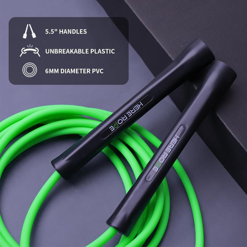 Hererope PVC Jump Ropes for Fitness, Boxing, Speed, Tricks, Workout, Cardio Training, Jump Rope with Unbreakable & No-Slip Handles,Tangle-Free & Adjustable Jump Rope for Men & Women Kids