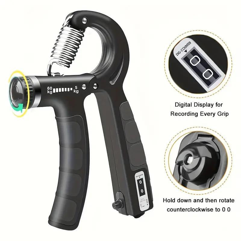 Hand Grip Strengthener, Non-Slip Gripper Adjustable Resistance 5-60Kg, Fitness Equipment, Workout Equipment, Gymtok