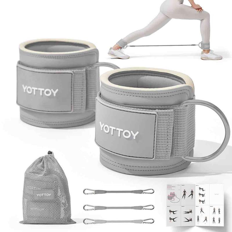 YOTTOY Ankle Resistance Bands with Cuffs Adjustable Straps for Leg & Glute Workout Butt Exercise Bands for Cable Machines Women Perfect for Hip Fitness & Booty Training