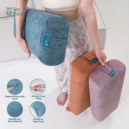 Your Go-To Yoga Bolster: Supportive & Ergonomic Design | Machine Washable Cover | Built-In Handle for Meditation & All Yoga Poses.