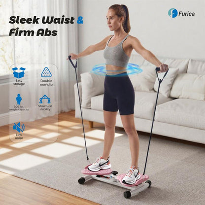 Furica Waist Twist Machine Toned Abs Waist Twister Silent Operation Double Pedal Design Non-Slip Abdominal Roller for Home Gym Equipment
