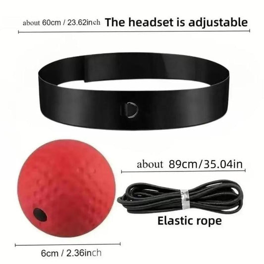Adjustable Headband Boxing Reflex Training Ball - Pu/Rubber, with Textured Grip for Enhanced Speed & Agility - Ideal Christmas & New Year Gift for Boxing Fans, Martial Arts Accessory | Dynamic Training Ball | Pu Rubber Material, Boxing Gloves