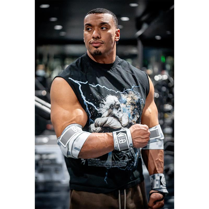 Larry Wheels Heavy Duty Premium Elbow Wraps - Improve Performance, Stability, Injury Prevention, Blood Flow