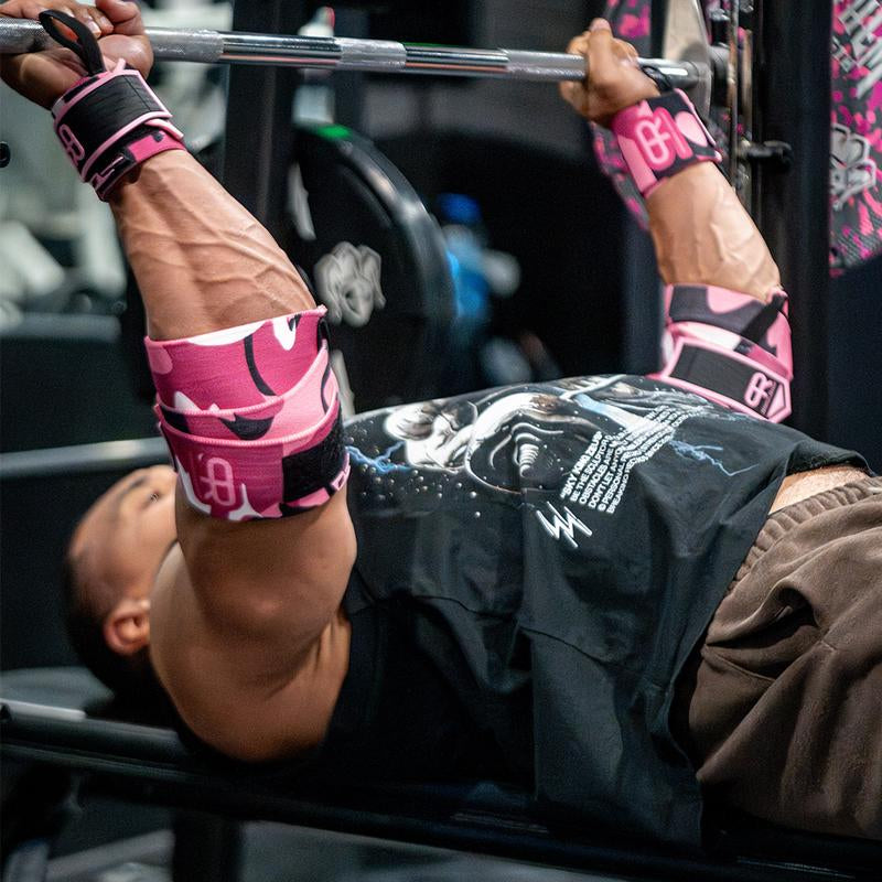 Larry Wheels Heavy Duty Premium Elbow Wraps - Improve Performance, Stability, Injury Prevention, Blood Flow