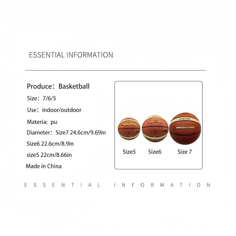 Professional Basketball for Training & Competition, Indoor Outdoor Basketball for Adults, Ball Sports Equipment