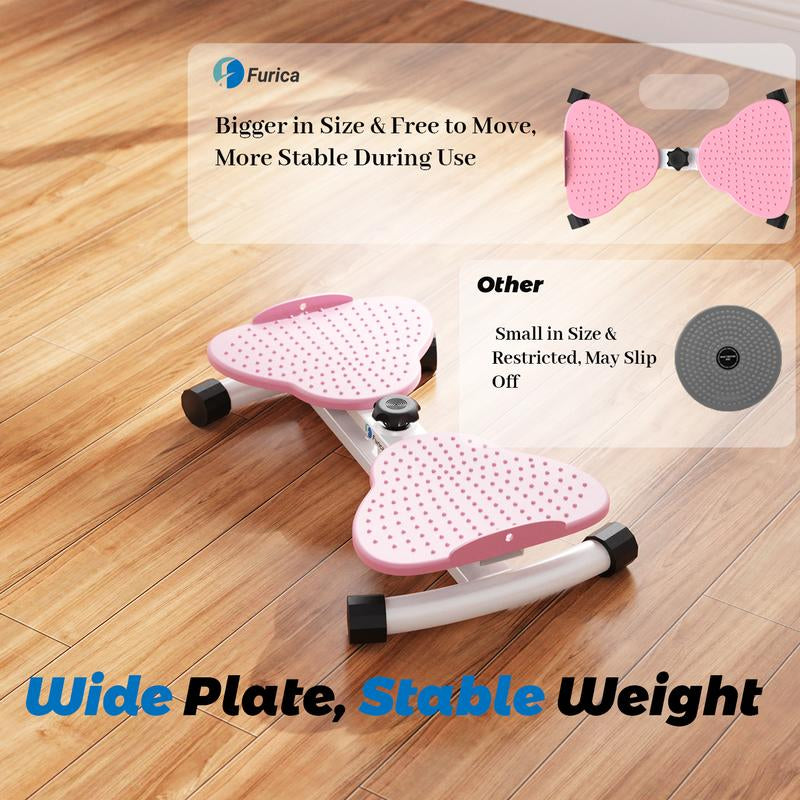 Furica Waist Twist Machine Toned Abs Waist Twister Silent Operation Double Pedal Design Non-Slip Abdominal Roller for Home Gym Equipment