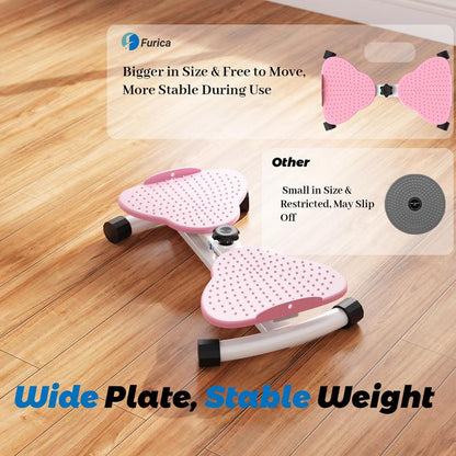 Furica Waist Twist Machine Toned Abs Waist Twister Silent Operation Double Pedal Design Non-Slip Abdominal Roller for Home Gym Equipment