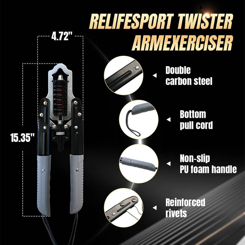 Adjustable Arm & Chest Resistance Trainer, Multi-Functional Arm & Chest Twister Trainer, Adjustable Spring/Hydraulic Resistance | Portable Detachable Strengthener for Equipment for Home Workout