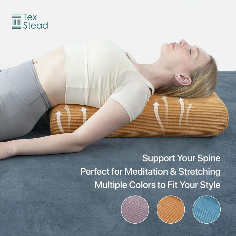 Your Go-To Yoga Bolster: Supportive & Ergonomic Design | Machine Washable Cover | Built-In Handle for Meditation & All Yoga Poses.