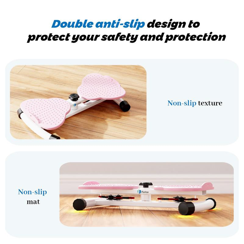 Furica Waist Twist Machine Toned Abs Waist Twister Silent Operation Double Pedal Design Non-Slip Abdominal Roller for Home Gym Equipment