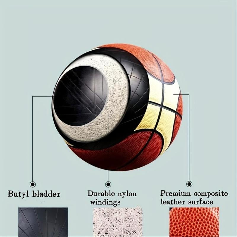 Professional Basketball for Training & Competition, Indoor Outdoor Basketball for Adults, Ball Sports Equipment