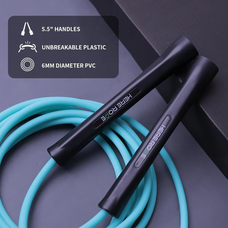 Hererope PVC Jump Ropes for Fitness, Boxing, Speed, Tricks, Workout, Cardio Training, Jump Rope with Unbreakable & No-Slip Handles,Tangle-Free & Adjustable Jump Rope for Men & Women Kids