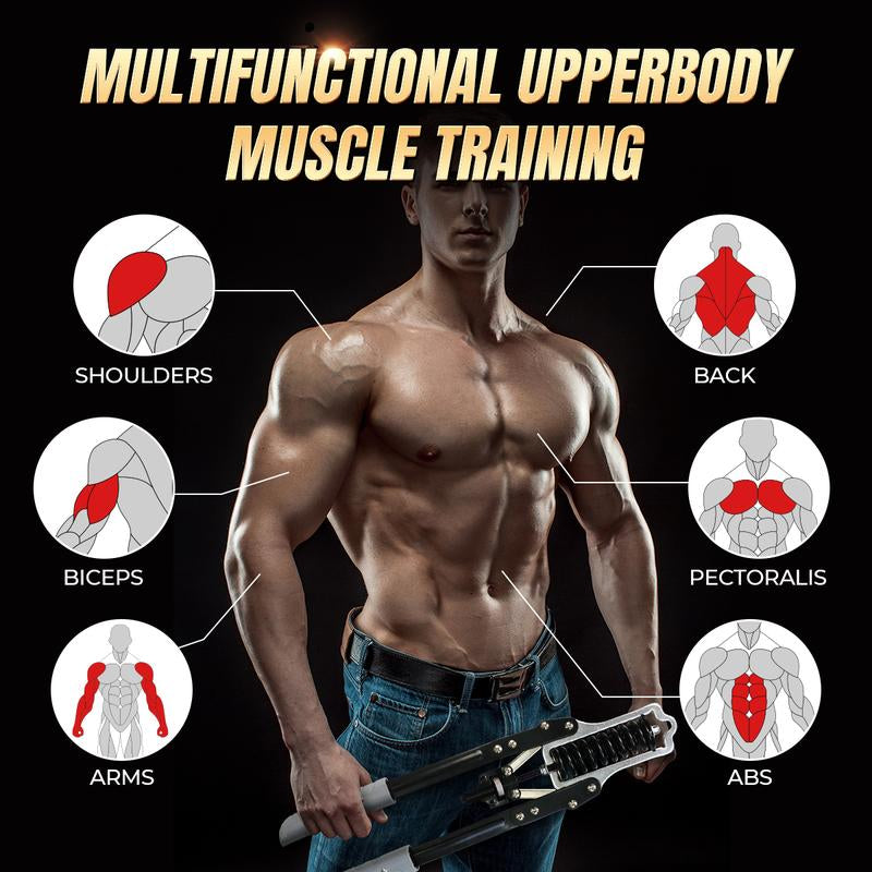 Adjustable Arm & Chest Resistance Trainer, Multi-Functional Arm & Chest Twister Trainer, Adjustable Spring/Hydraulic Resistance | Portable Detachable Strengthener for Equipment for Home Workout