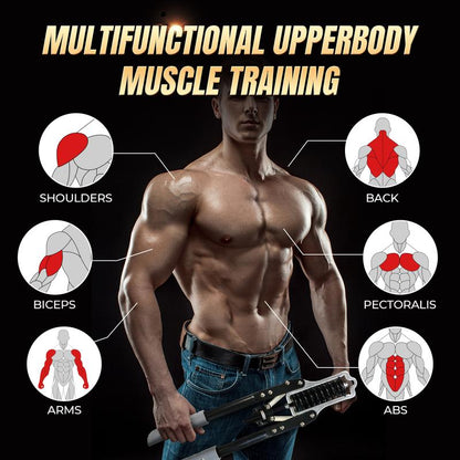 Adjustable Arm & Chest Resistance Trainer, Multi-Functional Arm & Chest Twister Trainer, Adjustable Spring/Hydraulic Resistance | Portable Detachable Strengthener for Equipment for Home Workout