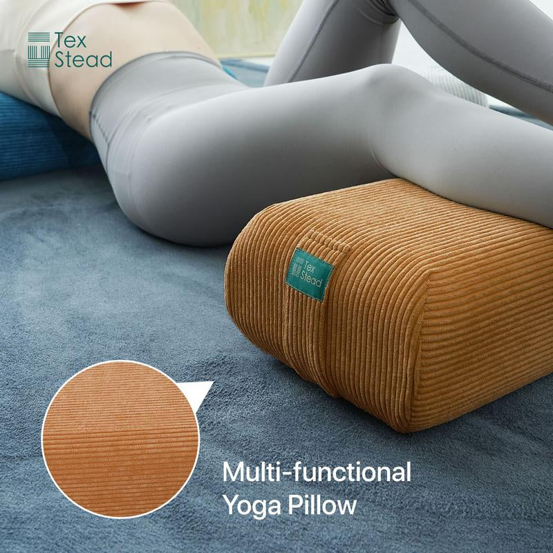 Your Go-To Yoga Bolster: Supportive & Ergonomic Design | Machine Washable Cover | Built-In Handle for Meditation & All Yoga Poses.
