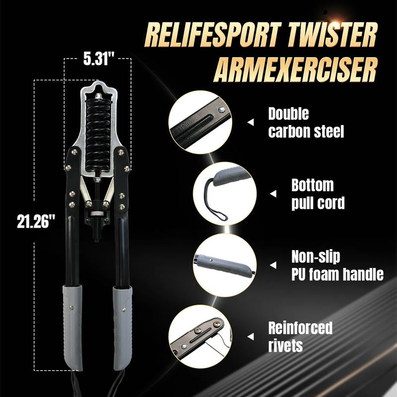 Adjustable Arm & Chest Resistance Trainer, Multi-Functional Arm & Chest Twister Trainer, Adjustable Spring/Hydraulic Resistance | Portable Detachable Strengthener for Equipment for Home Workout