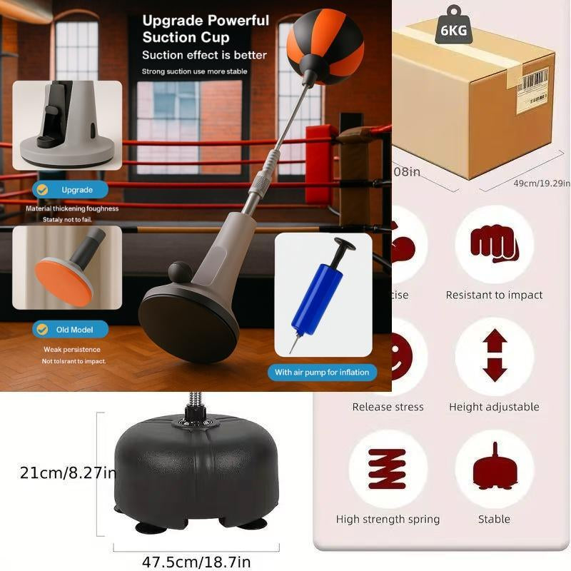 Premium Boxing Speed ​​Ball with Stand - Height Adjustable for Teens and Adults - 360° Rebound for Stress Relief and Fitness - Suitable for Family Use in Bedrooms, Living Rooms and Gardens